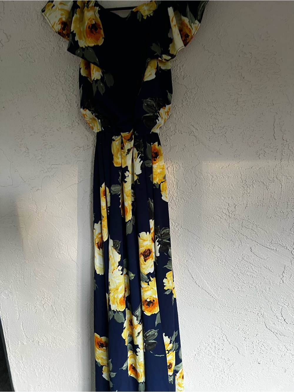 Premier Navy Maxi Dress with Yellow Floral Print